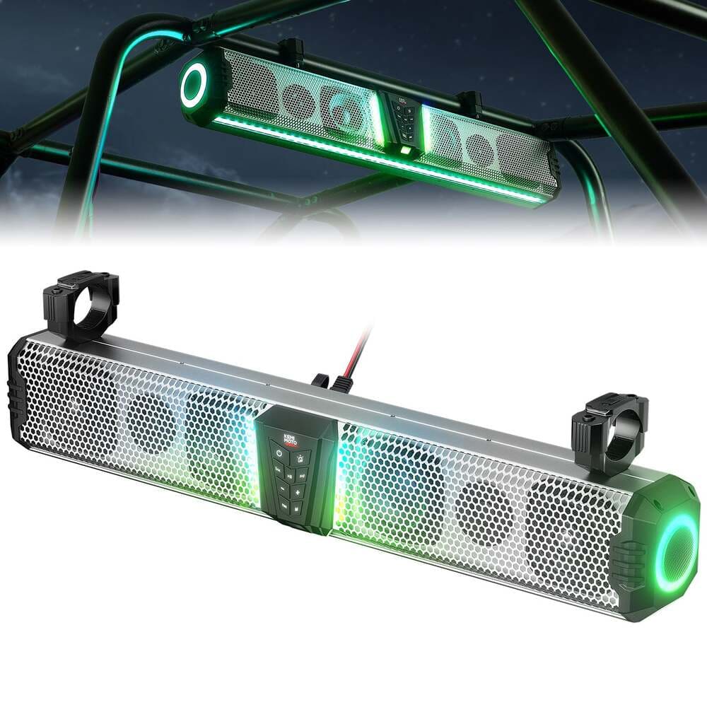Kemimoto Midnight S80 26"/32" Aluminum 6-Speaker RGB Soundbar Silver
