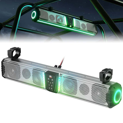Kemimoto Midnight S80 26"/32" Aluminum 6-Speaker RGB Soundbar Silver