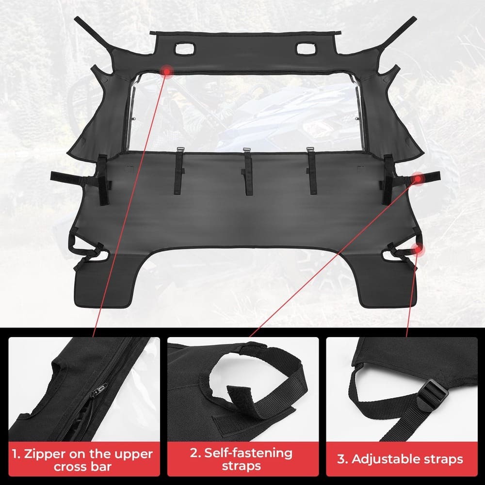 Kemimoto Honda Pioneer 700-4 Open Window Fabric Rear Panel
