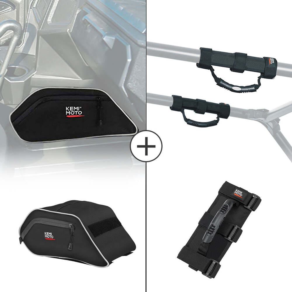 Kemimoto Polaris General 1000 Center Seats Storage Bag & Grab Handles