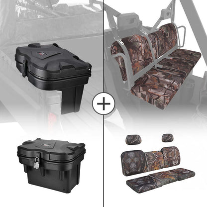 Kemimoto Polaris Ranger XP 1000 20L Cargo Storage Box & Camouflage Seat Cover