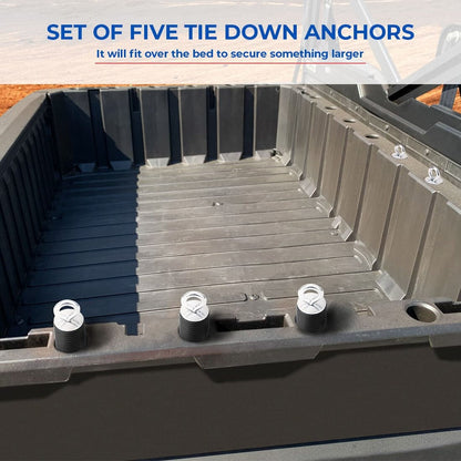 Kemimoto Polaris Ranger 2" Tie Down Anchors & Big Size Cargo Box - Passenger Side