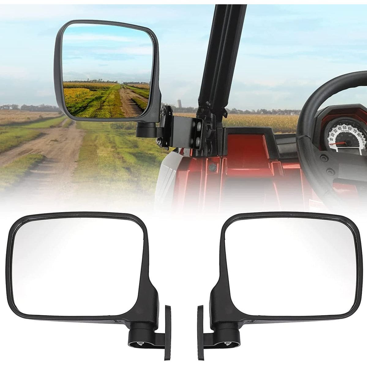 Kemimoto Polaris Ranger XP 900 7.8" Rear View Side Mirrors