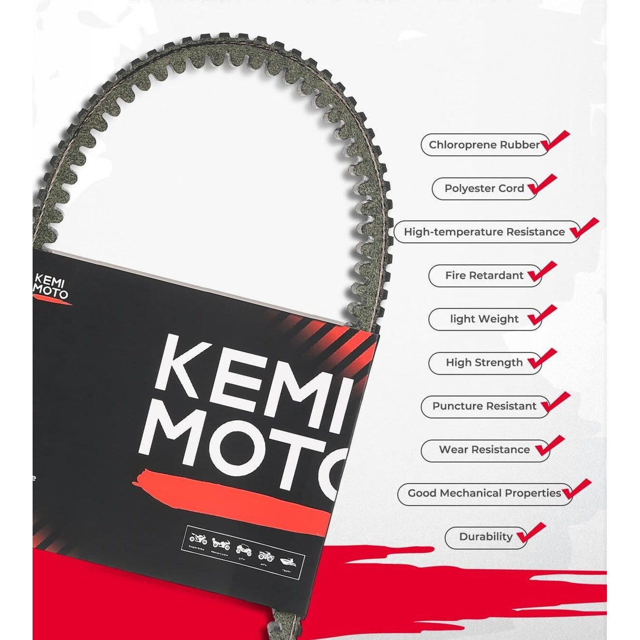Kemimoto Polaris Ranger 500/ 800 UTV Heavy Drive Belt