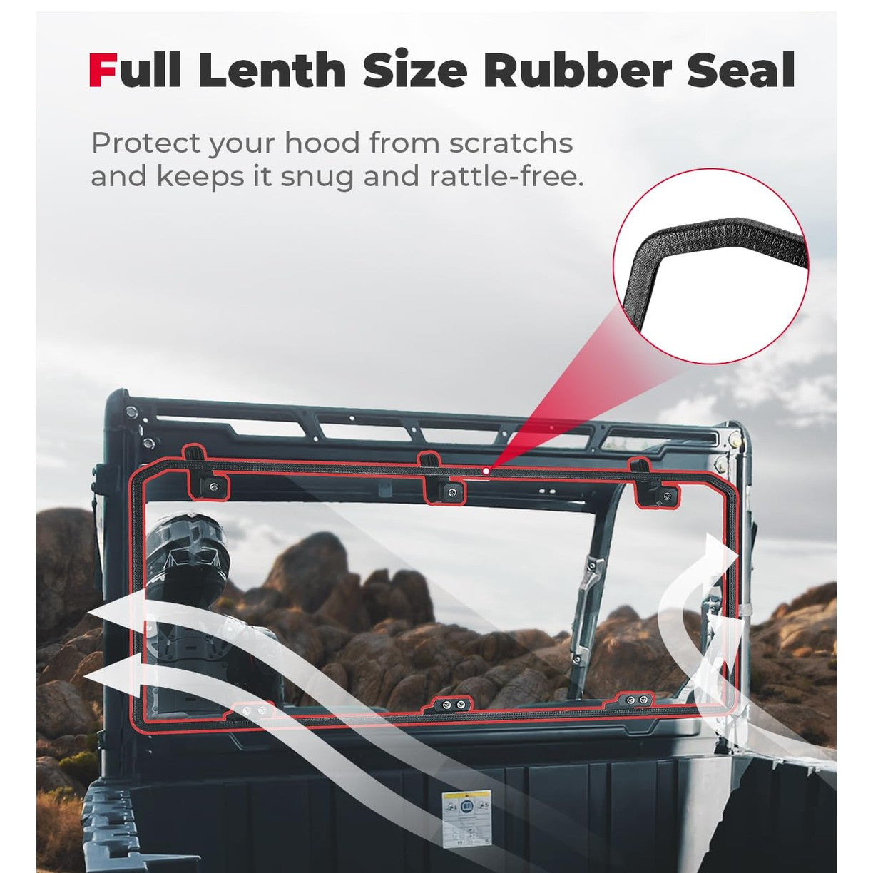 Kemimoto Polaris Ranger Rear Windshield