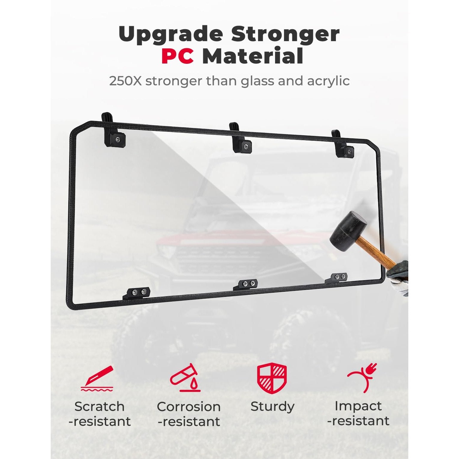Kemimoto Polaris Ranger Rear Windshield