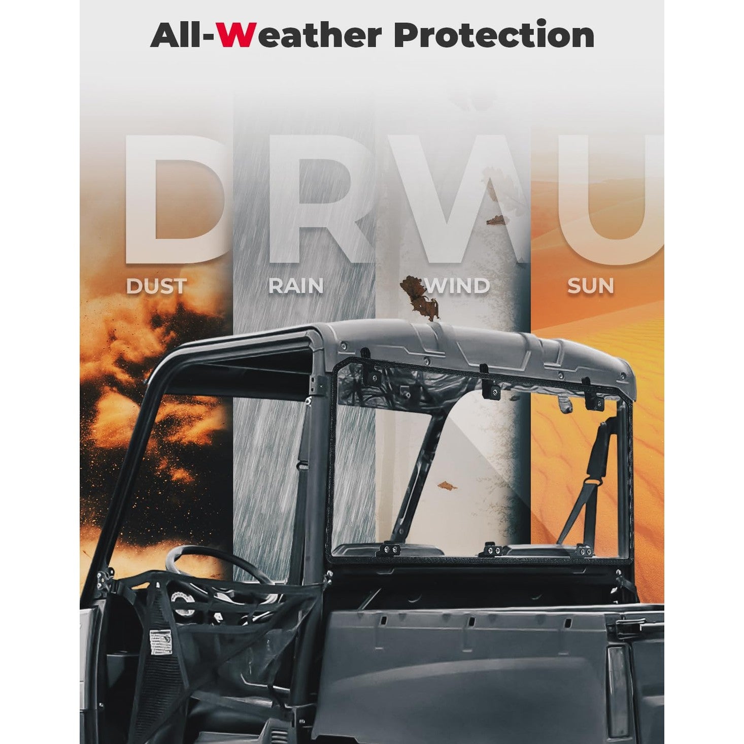 Kemimoto Polaris Ranger Rear Windshield