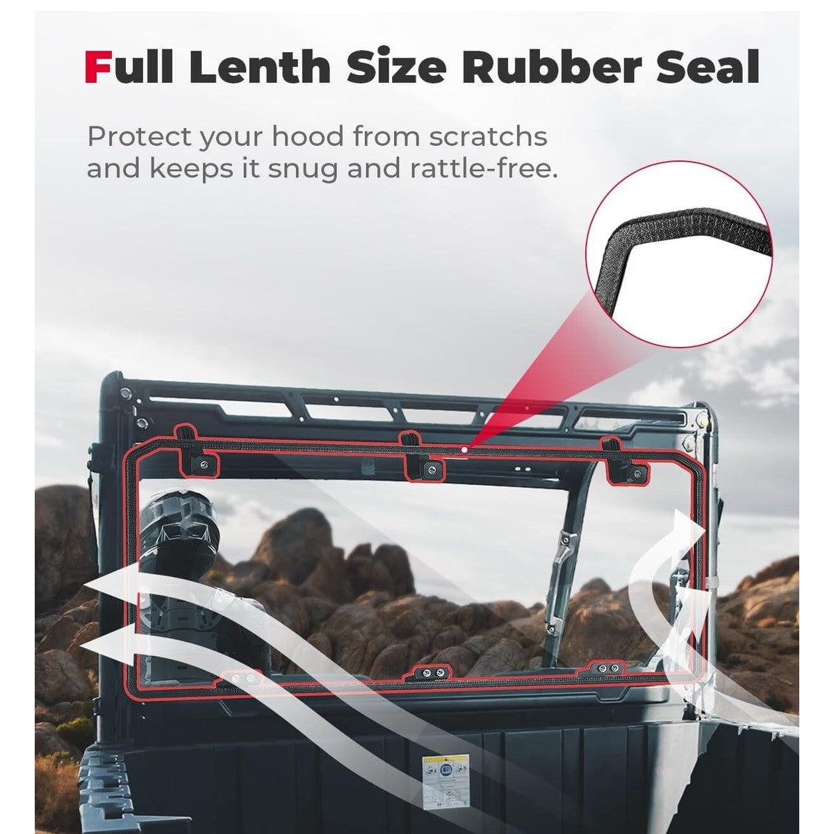 Kemimoto Polaris Ranger Crew 570 Midsize Rear Windshield