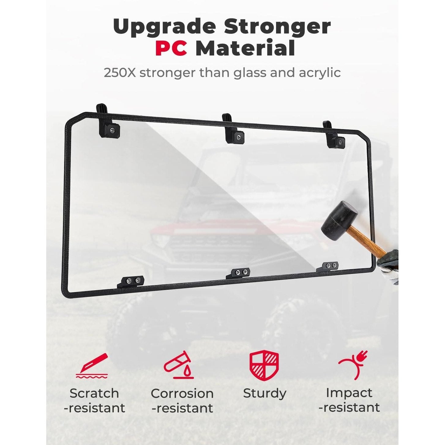 Kemimoto Polaris Ranger Crew 570 Midsize Rear Windshield