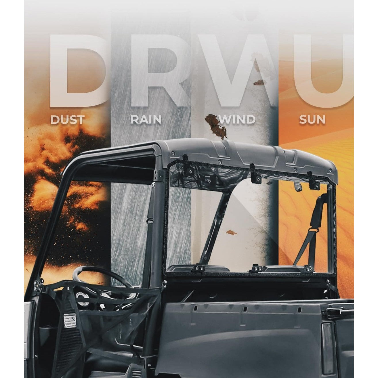 Kemimoto Polaris Ranger Crew 570 Midsize Rear Windshield