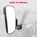 Kemimoto Polaris Ranger 570 10" Large UTV Side Mirrors w/ Pro Fit Cage