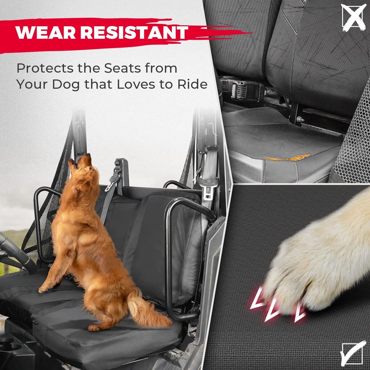 Kemimoto Polaris Ranger Crew XP 1000 UTV Front & Rear Seat Covers