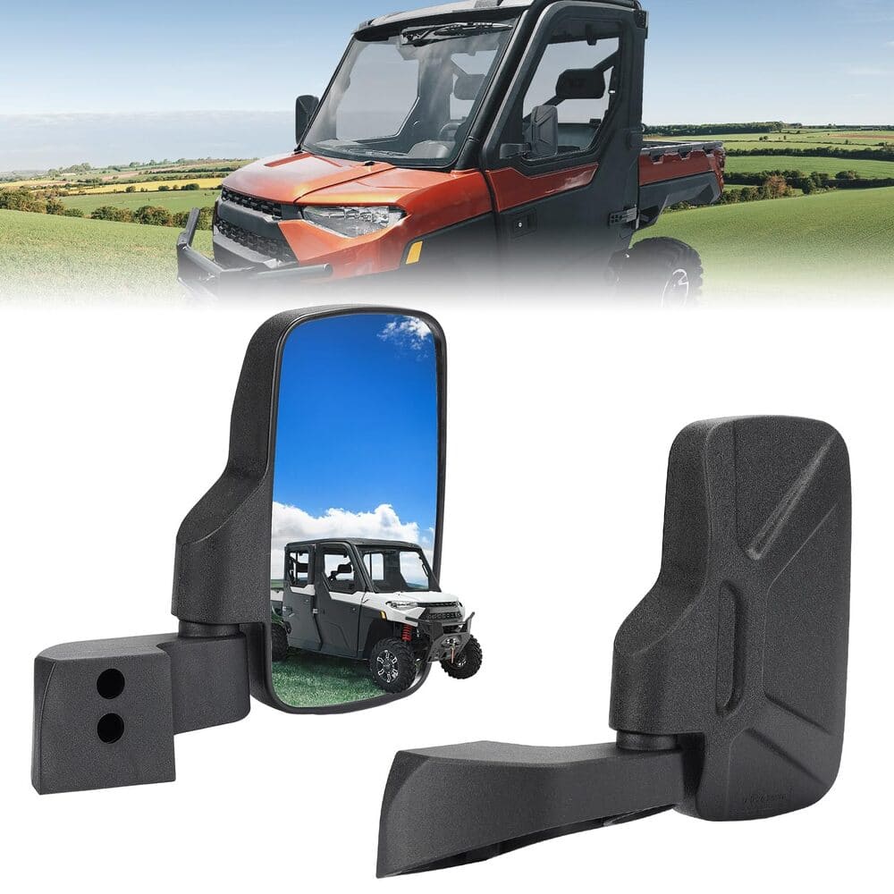 Kemimoto Polaris Ranger Door Mounted Side View Mirrors - 1 Pair