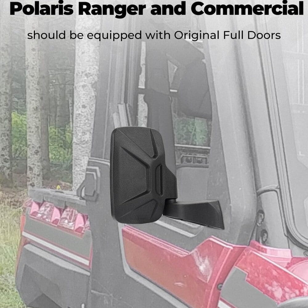 Kemimoto Polaris Ranger Door Mounted Side View Mirrors - 1 Pair