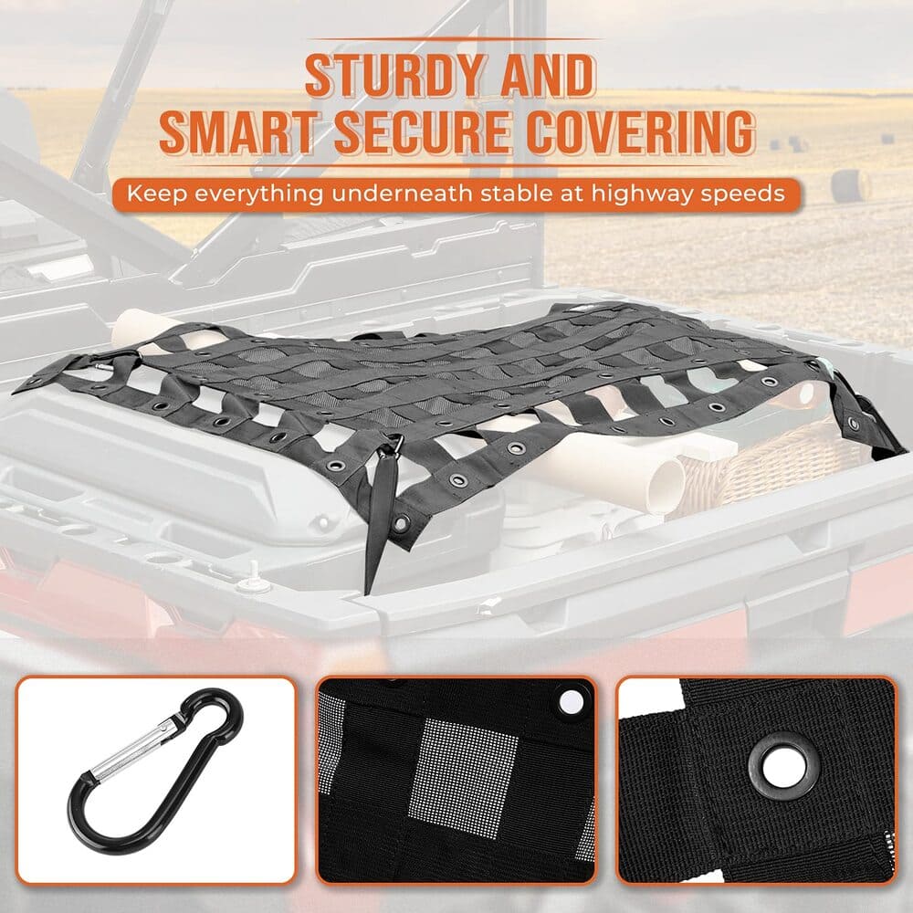 Kemimoto Polaris Ranger Heavy Duty UTV Bed Cargo Net