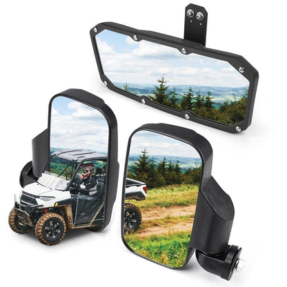 Kemimoto Polaris Ranger Side Mirrors & Center Mirror Set