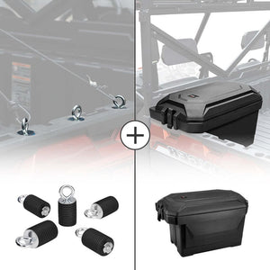 Kemimoto Polaris Ranger 2" Passenger Side Tie Down Anchors & Big Size Cargo Box
