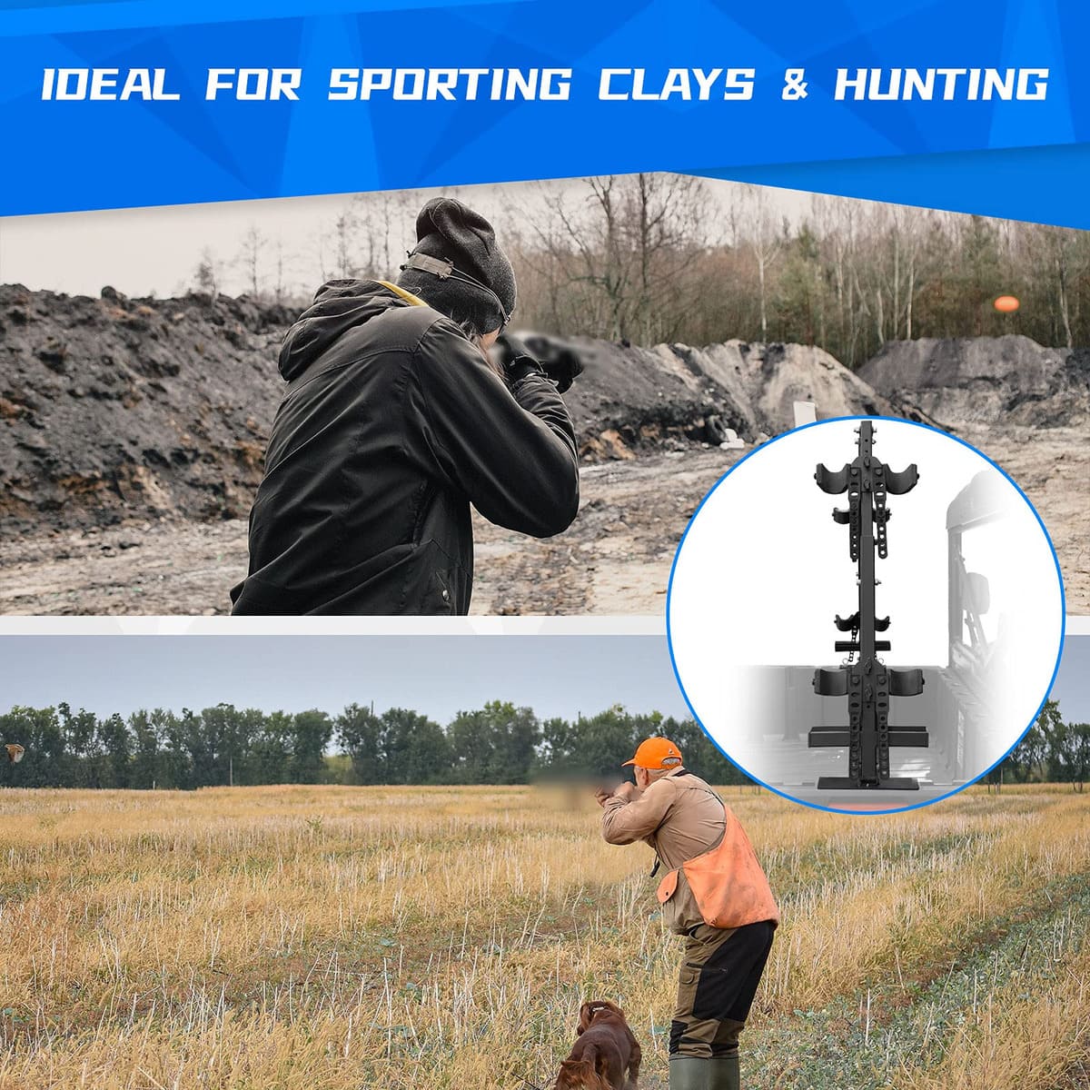 Kemimoto Polaris Ranger UTV Sporting Clays Shotgun Holders