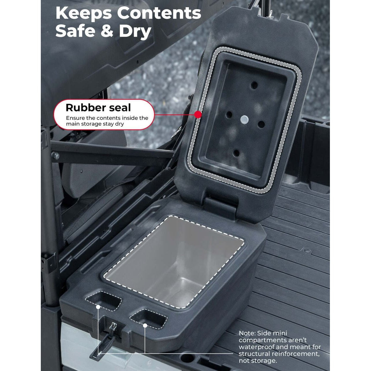 Kemimoto Polaris Ranger XP 1000 45L Left Side Storage Cargo Box