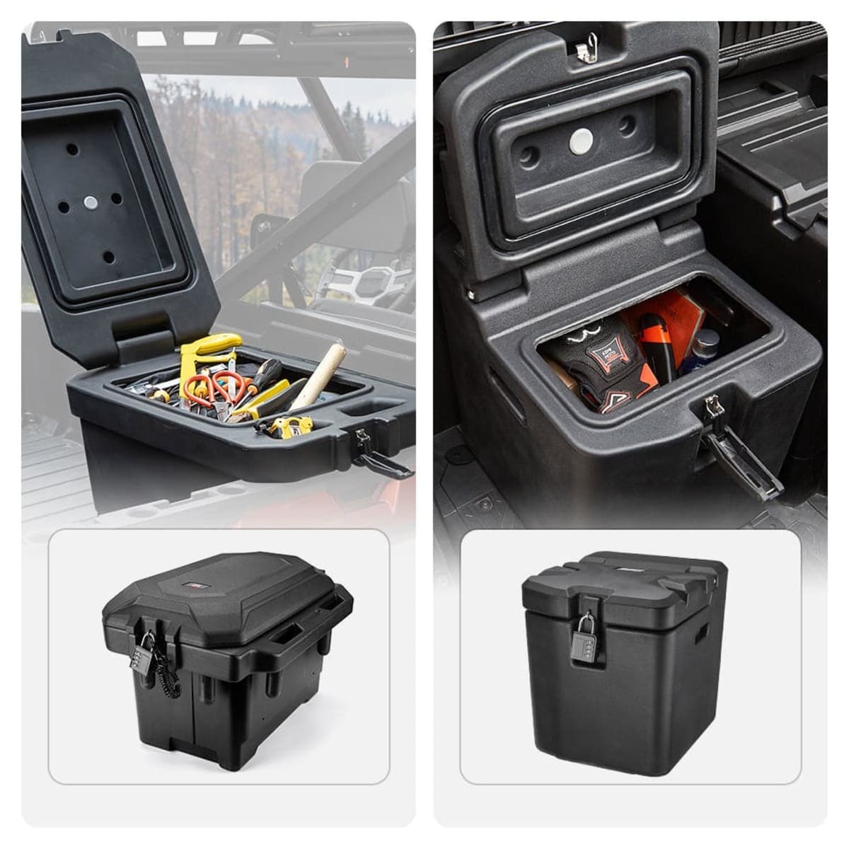 Kemimoto Polaris Ranger XP 1000 Big Size Cargo Box & Under Seat Storage Box