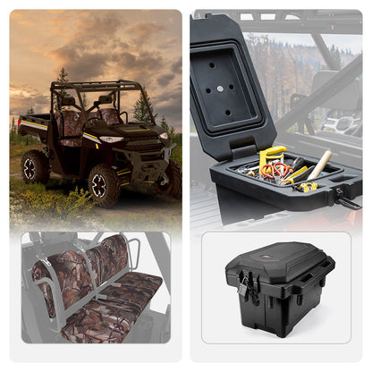 Kemimoto Polaris Ranger XP 1000 Camouflage Seat Cover & 45L Waterproof Tool Box