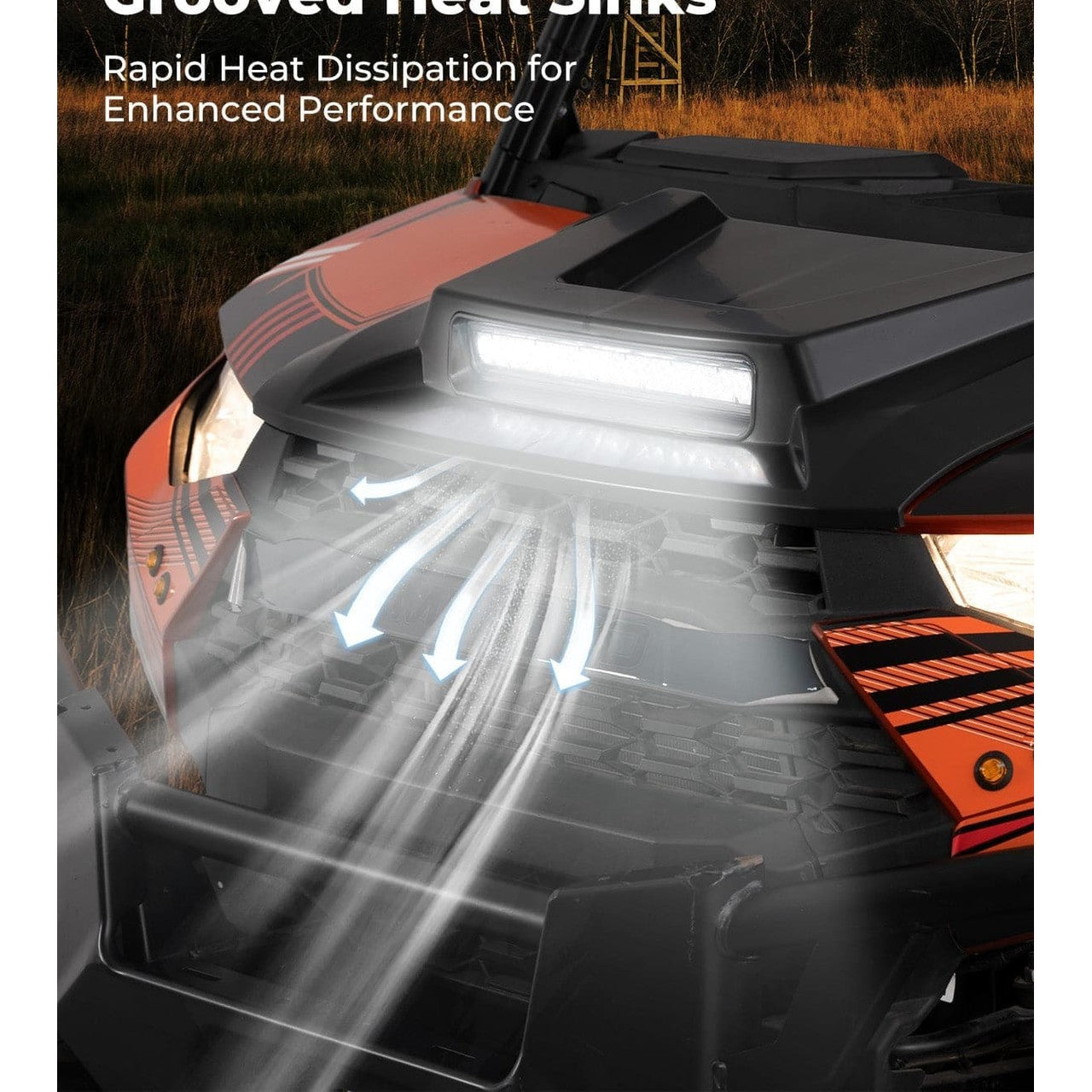 Kemimoto Polaris Ranger XP 1000 Crew Hood Scoop w/ LED Spot Light