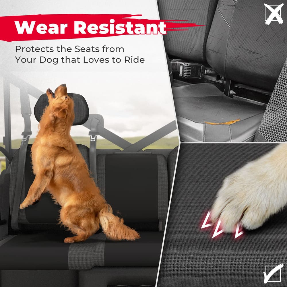 Kemimoto Polaris Ranger XP 1000 Split Bench Seat Covers - 6 PCs