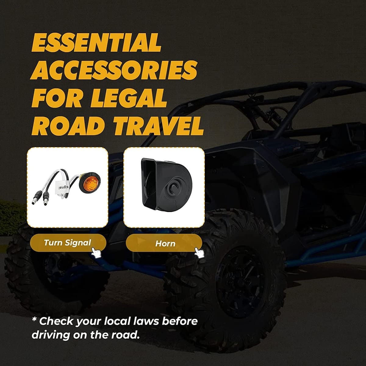 Kemimoto Polaris Ranger XP 1000 Crew Turn Signal Kit, Seat Cover & Side Mirrors