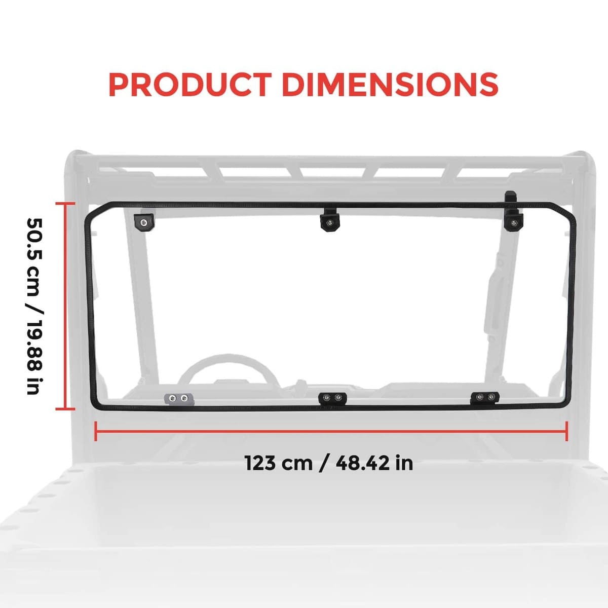 Kemimoto Polaris Ranger Rear View Mirror & Rear Windshield