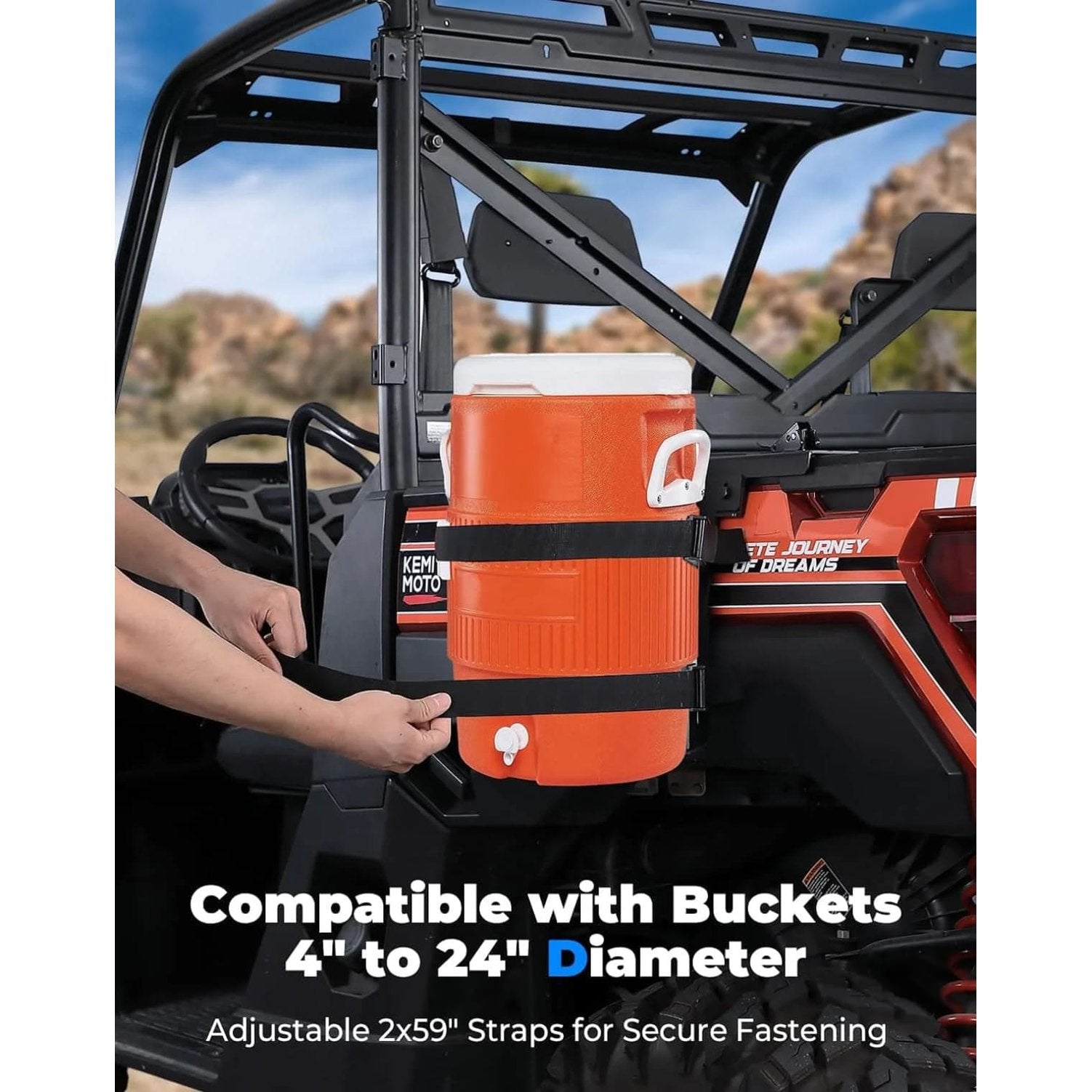 Kemimoto Polaris Ranger XP 1000 Steel Water Cooler Rack
