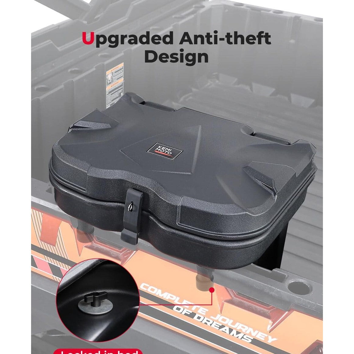 Kemimoto Polaris Ranger XP 1000 Upgrade Anti-Theft Bed Storage Box