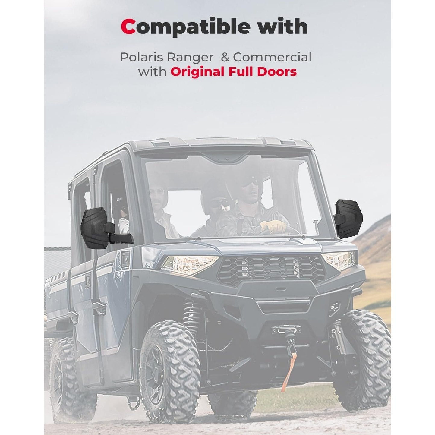 Kemimoto Polaris Ranger XP 1000 Upgraded Side Mirrors