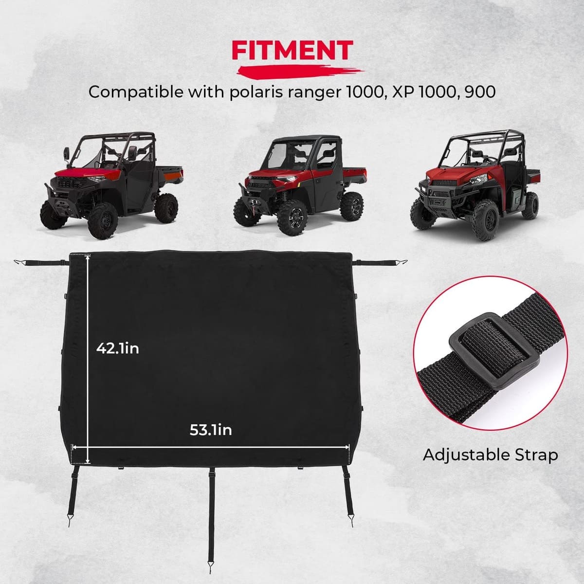 Kemimoto Polaris Ranger XP 1000 UTV Cargo Bed Cover