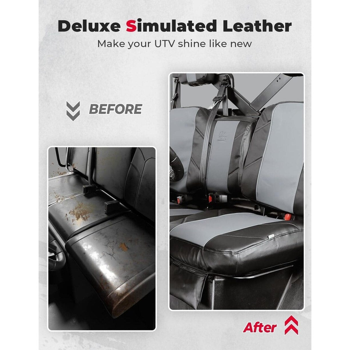 Kemimoto Polaris Ranger XP 1000 UTV Leather Seat Covers w/ Pocket
