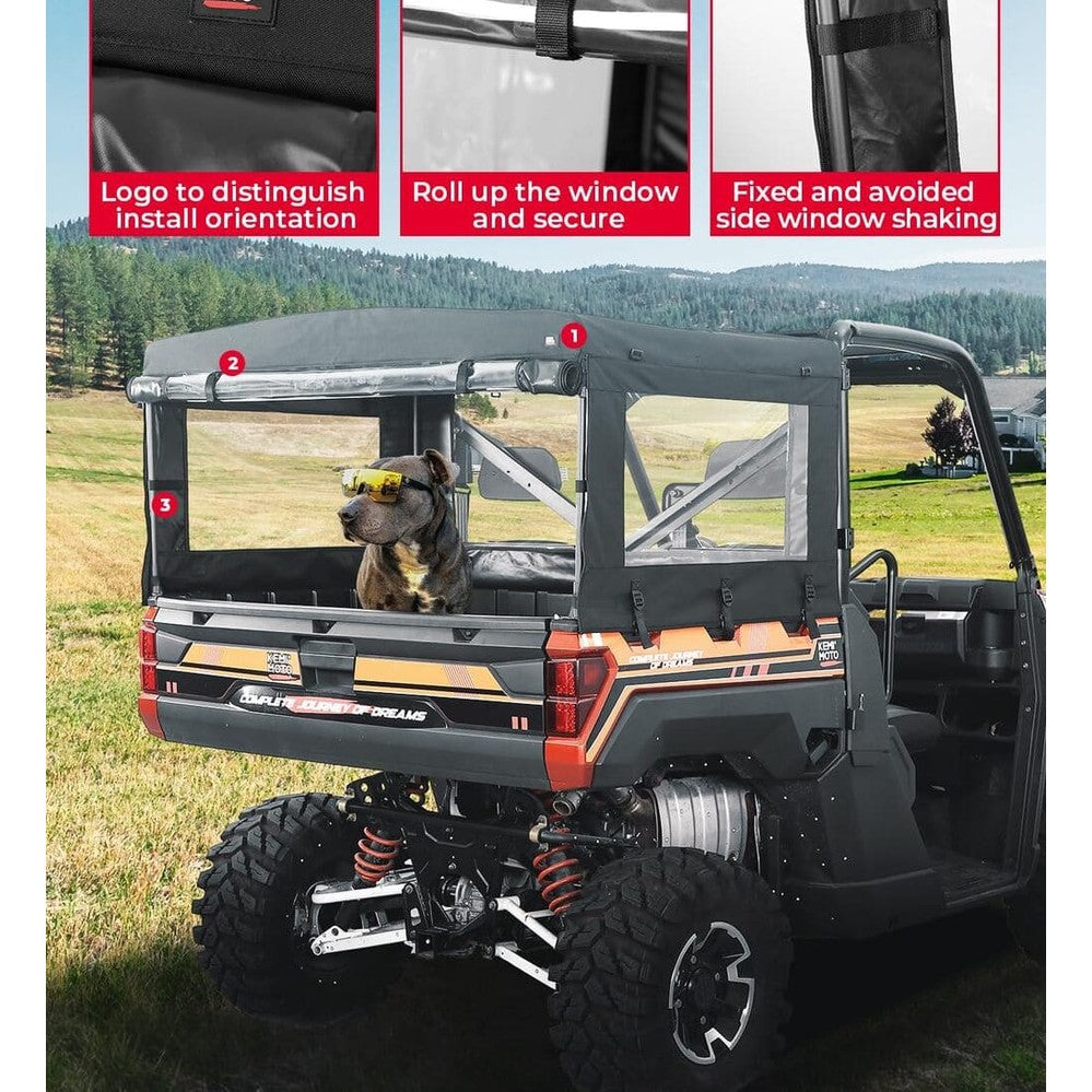 Kemimoto Polaris Ranger XP 1000 UTV Soft Cargo Camper Bed Cover Rack