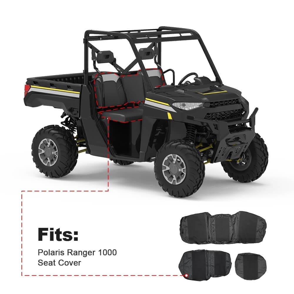 Kemimoto Polaris Ranger XP 1000 2" Tie Down Anchors & UTV Waterproof Seat Cover