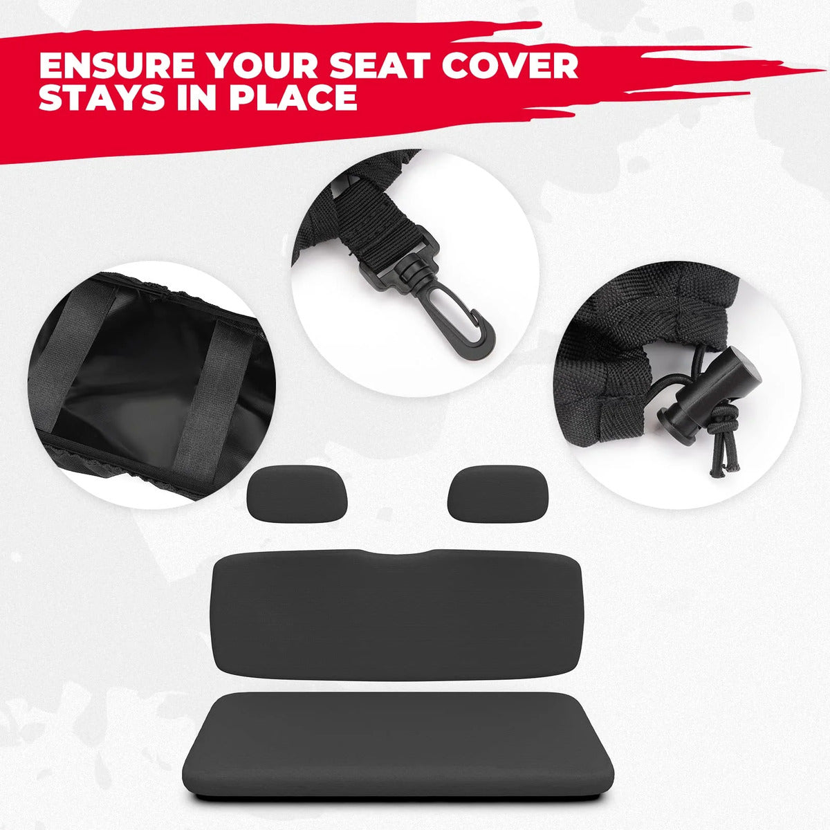 Kemimoto Polaris Ranger XP 800 Bench Seat Covers w/ Back Seat Cover