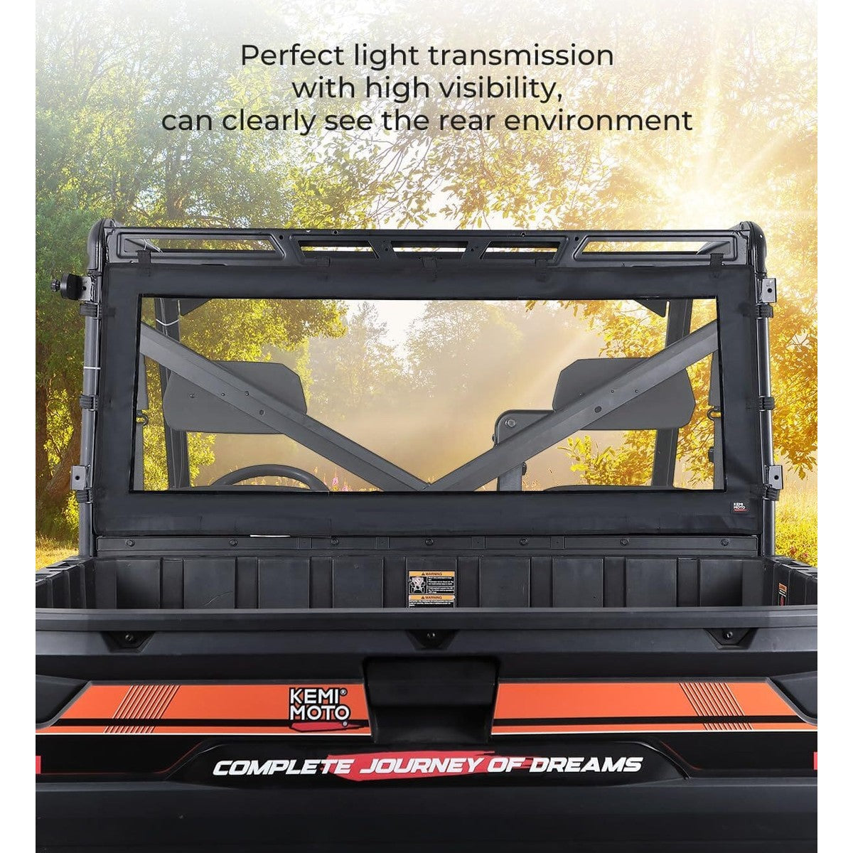 Kemimoto Polaris Ranger XP 1000/Crew Waterproof Soft Rear Window