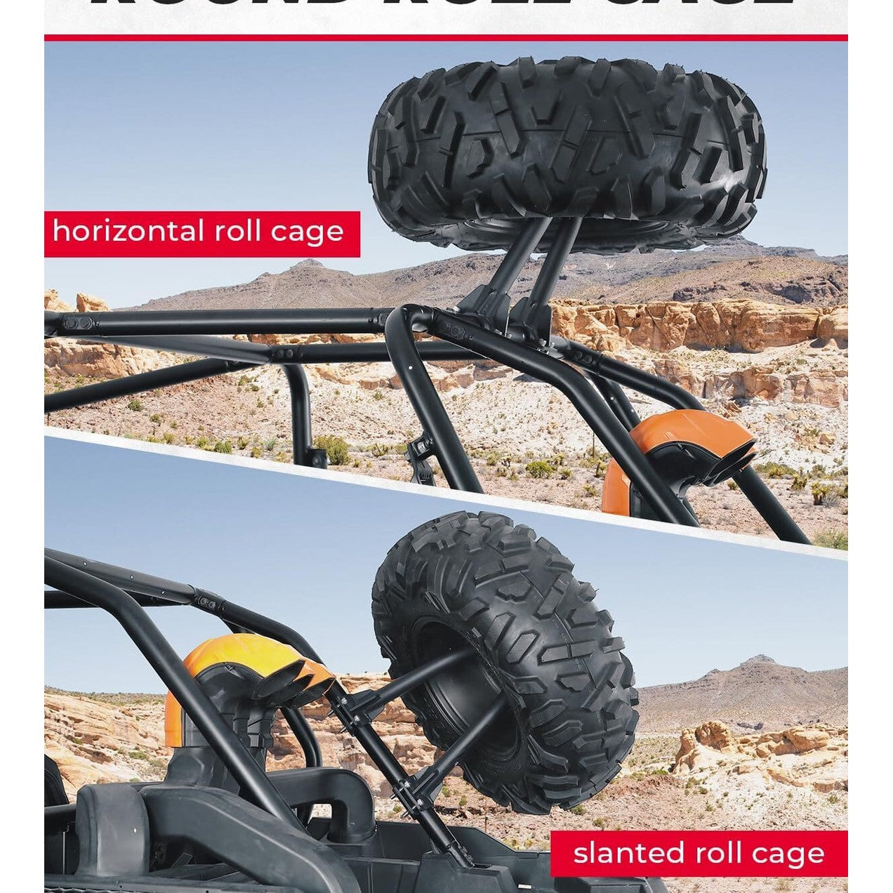 Kemimoto Polaris RZR 1.5''-2'' Roll Cage UTV Spare Tire Carrier