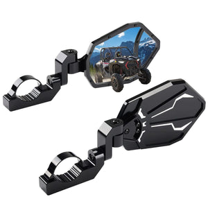 Kemimoto Polaris RZR "1.6"-2" Roll Bar UTV CNC Aluminum Side Mirrors