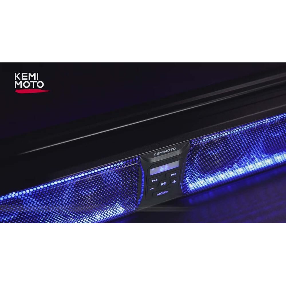 Kemimoto Polaris RZR 1.75''-2.25'' Roll Bar 26'' 6 Speaker RGB Universal Sound Bar