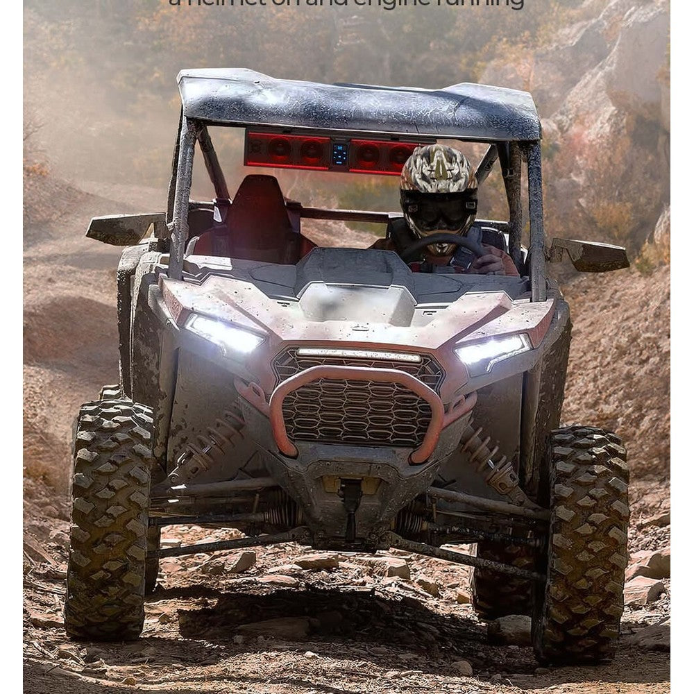 Kemimoto Polaris RZR 1.75''-2.25'' Roll Bar 26'' 6 Speaker RGB Universal Sound Bar