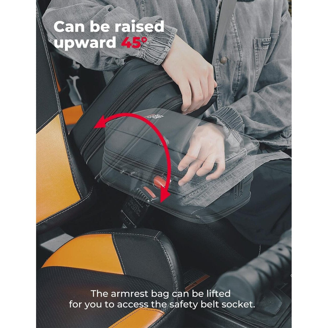 Kemimoto Polaris RZR XP 1000 UTV Armrest Safe Console Storage Bag