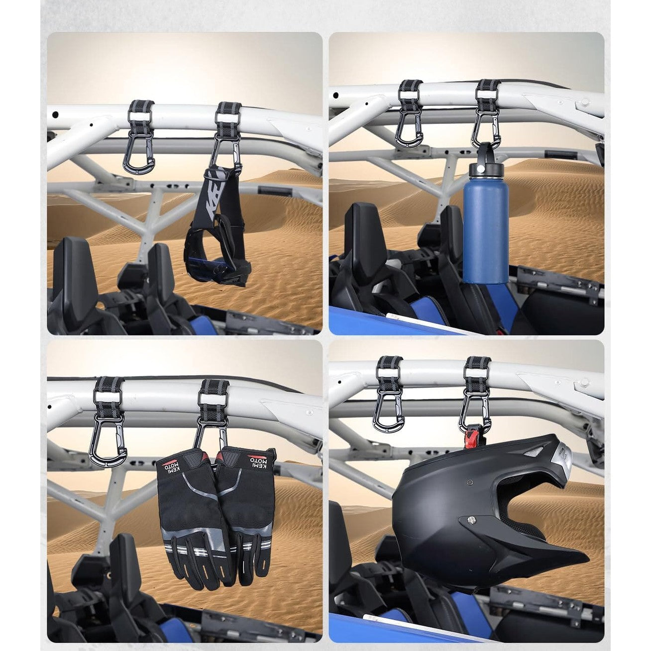 Kemimoto Polaris RZR 1.5" -2.0" Roll Bar UTV Helmet Hanger Hook - 2 Pcs