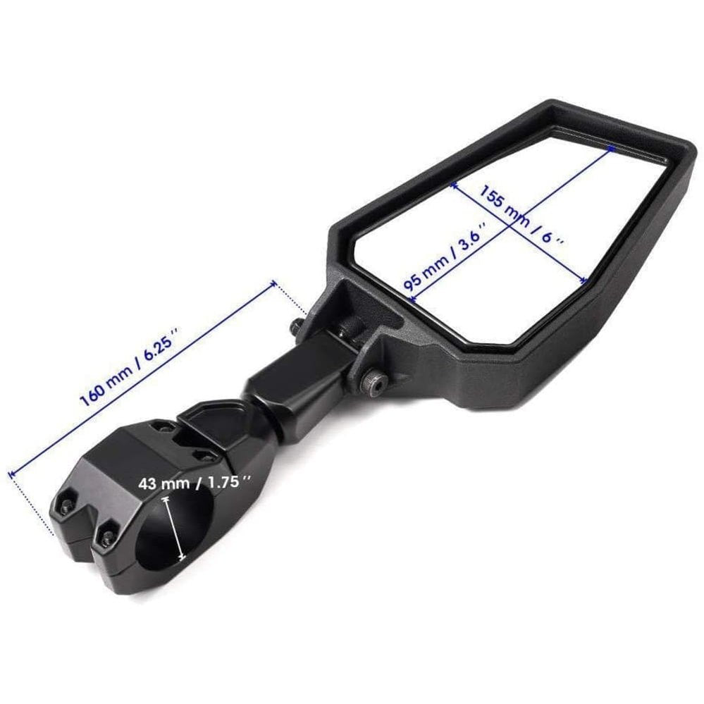 Kemimoto Polaris RZR 570 1.75" UTV Roll Bar Color Side Rear View Mirror