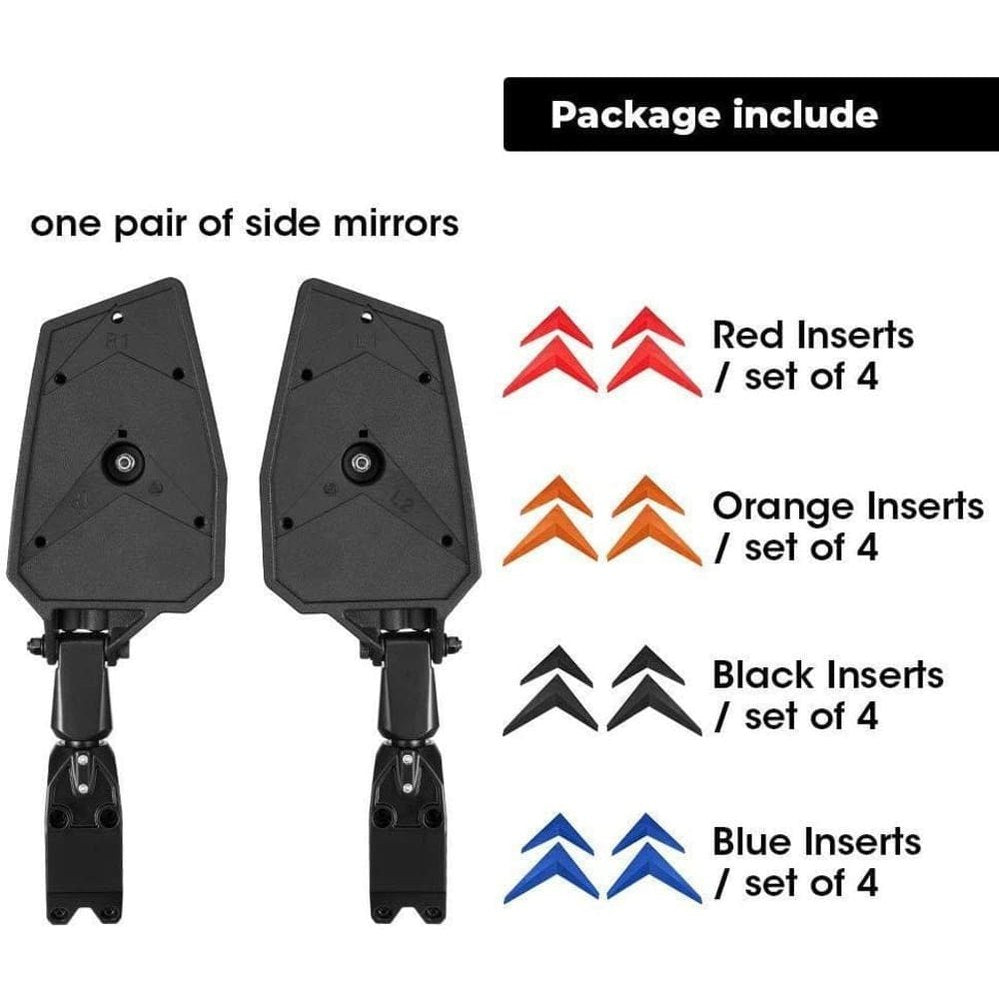 Kemimoto Polaris RZR 570 1.75" UTV Roll Bar Color Side Rear View Mirror