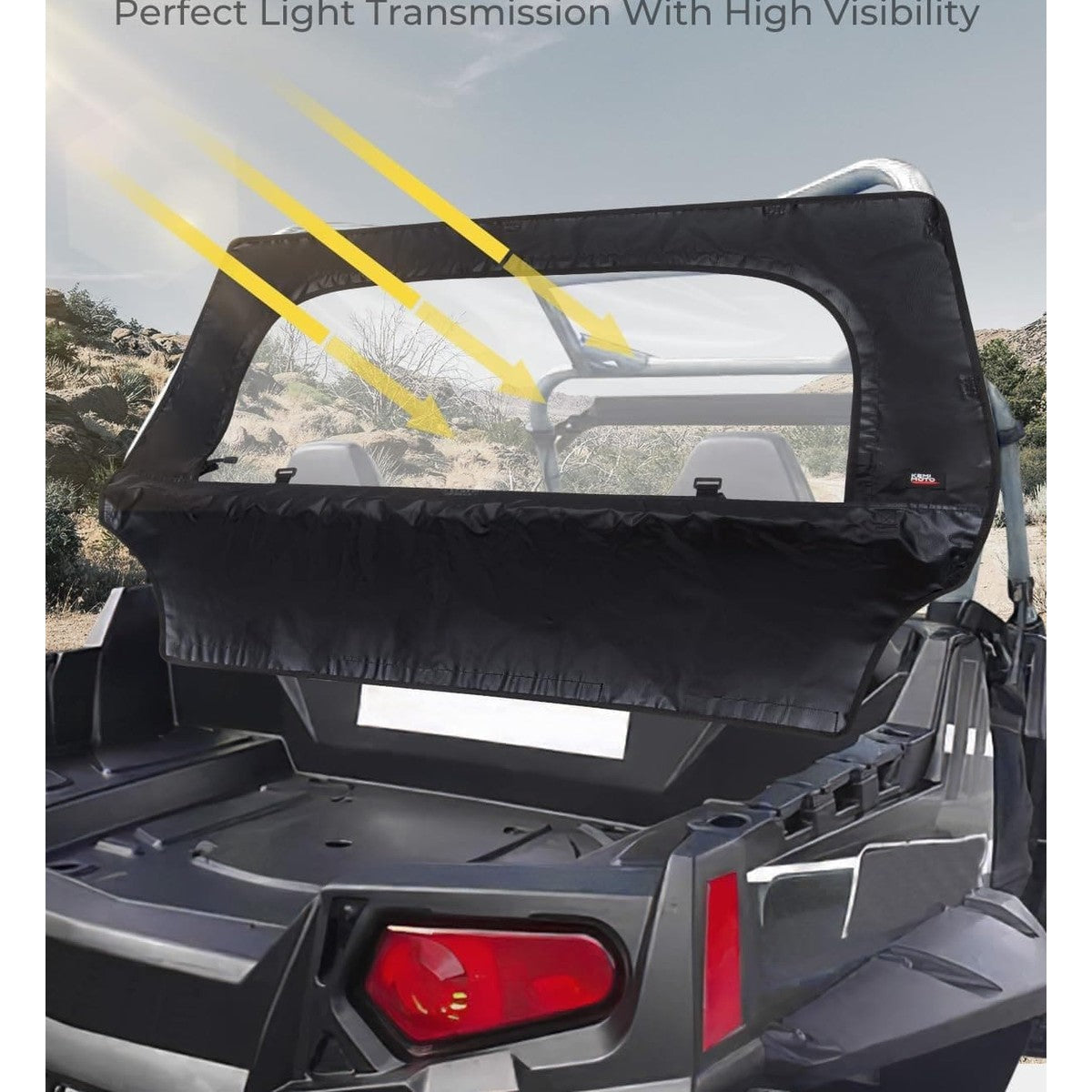 Kemimoto Polaris RZR 570 UTV Rear Windshield w/ Zipper