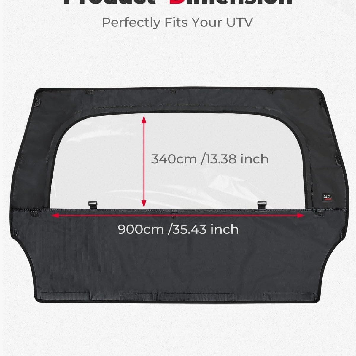Kemimoto Polaris RZR 570 UTV Rear Windshield w/ Zipper