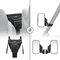 Kemimoto Polaris RZR Cab Pack Center Seat Bag & Side View Mirror