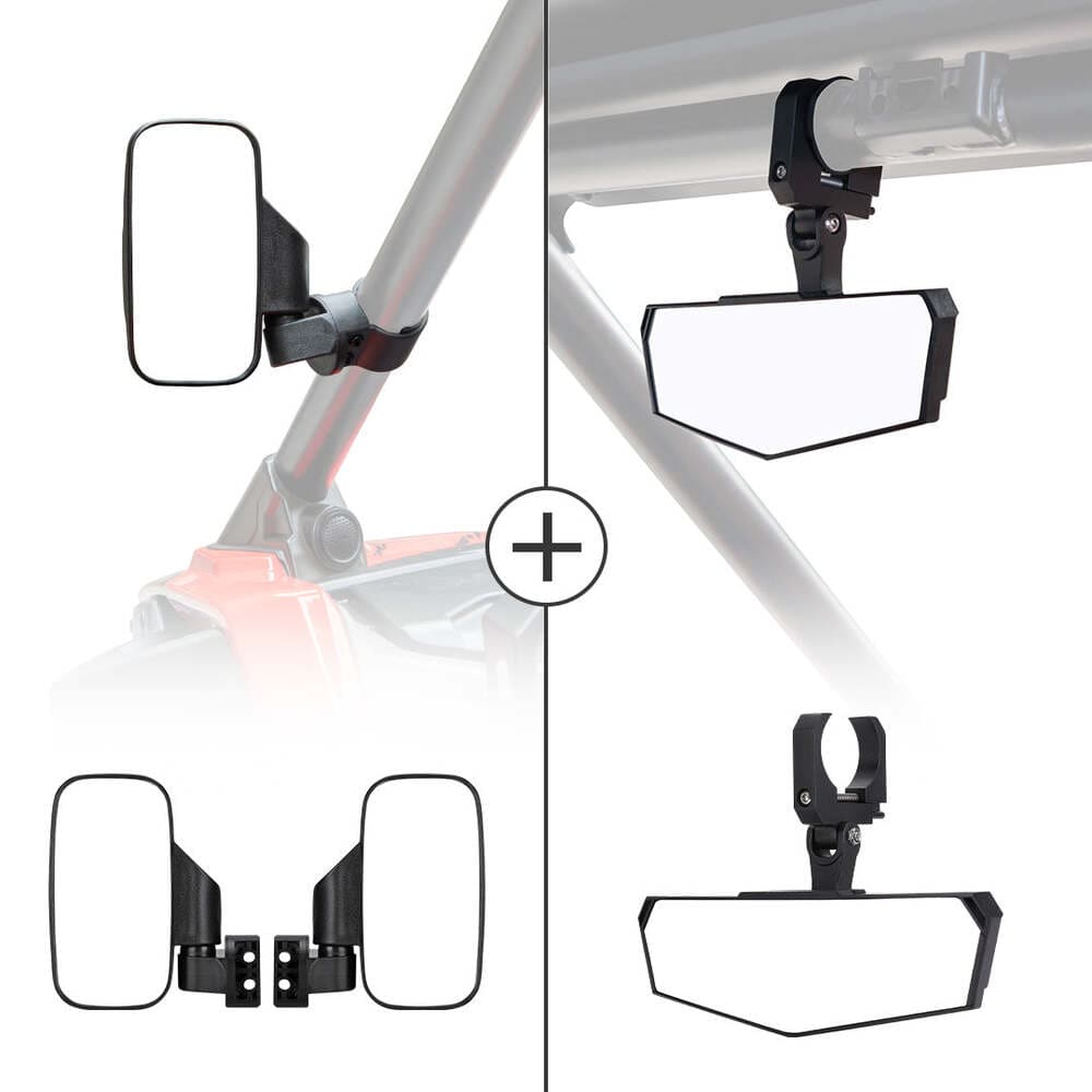 Kemimoto Polaris RZR Pro R UTV 1.75"-2" Side Mirror & Race Convex Mirror